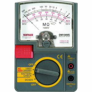 送料無料！！ 【三和電気計器 サンワ SANWA】 サンワ DM1009S アナログ 絶縁抵抗計 三和電気計器 SANWA【smtb-u】