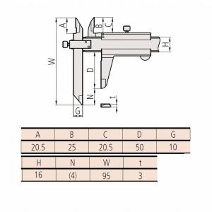【ミツトヨ Mitutoyo】 ミツトヨ NT10-20 オフセットノギス 536-102
