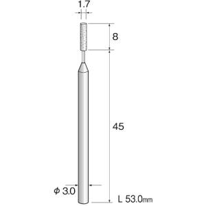 【ミニター ミニモ Minimo】 ミニター ミニモ JA3105 精密砥石 WA砥粒 320 φ1.7 5本入