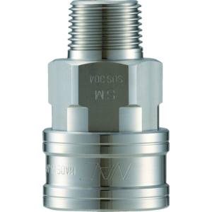 【長堀工業 ナック】 ナック CTL08SM3 クイックカップリング TL型 ステンレス製 メネジ取付用 両路開放型