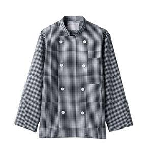 【住商モンブラン】 住商モンブラン 6-491 コックコート 兼用 長袖 黒チェック Mサイズ 男女兼用