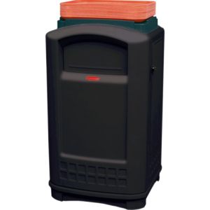 【ラバーメイド Rubbermaid】 ラバーメイド 396307 プラザコンテナ トレイトップ付き ブラック メーカー直送 代引不可 沖縄離島不可