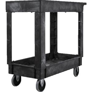 【ラバーメイド Rubbermaid】 ラバーメイド 9T6607 2シェルフユーティリティーカート ブラック メーカー直送 代引不可 沖縄離島不可