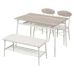 送料無料！！ 【萩原】 萩原 LDS-4744WH ダイニング4点セット ホワイト メーカー直送 代引不可 北海道沖縄離島不可【smtb-u】