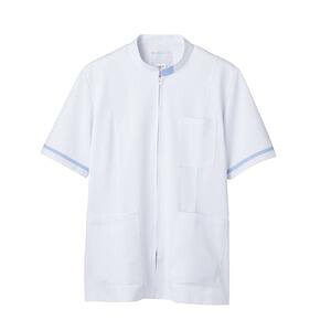 【住商モンブラン】 住商モンブラン 72-854 ジャケット メンズ 半袖 白 サックス Lサイズ