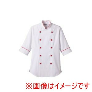 【サーヴォ】 サーヴォ ショップコート ET-1139 ホワイト×レッド LL