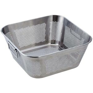 【三宝産業 YUKIWA】 UK 18-8 パンチング 角型 揚げザル ハンドル付 37cm ユキワ 三宝産業 YUKIWA
