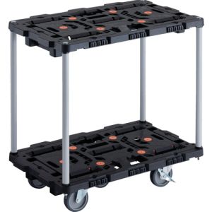 【トラスコ中山 TRUSCO】 BT720J5S2-E100 連結式樹脂製2段台車 ビートル 700X450 自在5輪 内2輪ストッパー付 ハンドルなし メーカー直送 代引不可 北海道沖縄離島不可