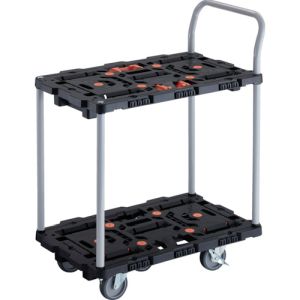【トラスコ中山 TRUSCO】BT724J5S2-E100T 連結式樹脂製2段台車 ビートル 700X450 自在5輪 内2輪ストッパー付 ハンドル付 メーカー直送 代引不可 北海道沖縄離島不可｜あきばお～支店