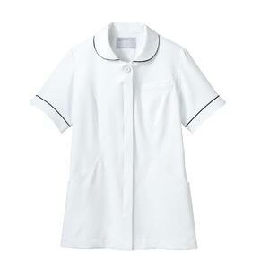 【住商モンブラン】 住商モンブラン 73-2008 ナースジャケット 半袖 白 ゴールド & ネイビー Sサイズ