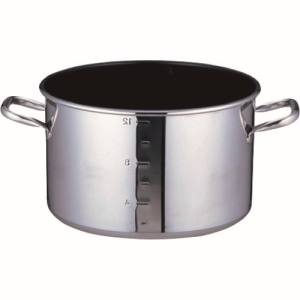 【遠藤商事 TKG】 TKG SA パワー デンジ アルファ 半寸胴鍋 21cm 蓋無 目盛付 AHV9301 遠藤商事
