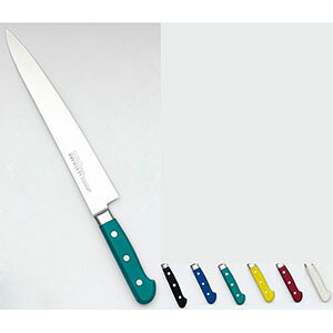 【實光】 實光 堺實光 スタンダード 抗菌 プラ柄 筋引 両刃 24cm 黄 56091