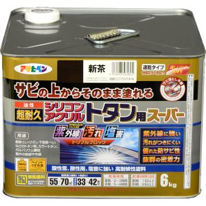 【アサヒペン】 アサヒペン 油性超耐久シリコンアクリルトタン 6kg 新茶