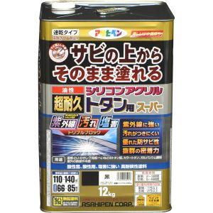 【アサヒペン】 アサヒペン 油性超耐久シリコンアクリルトタン 12kg 黒 17,864円