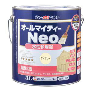 【アトムペイント】 アトムペイント 水性オールマイティーネオ 3L アイボリー 6,364円