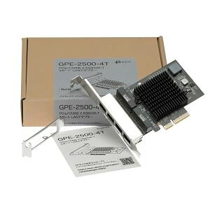 【プラネックス PLANEX】 プラネックス GPE-2500-4T PCIeバス対応 2.5GBASE-T LAN 4ポートアダプター