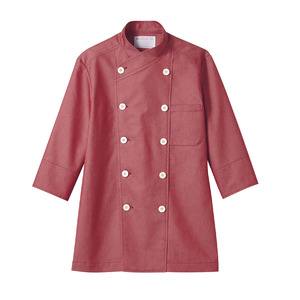 【住商モンブラン】 住商モンブラン 6-1103 コックコート 兼用 7分袖 レッド 3L 男女兼用