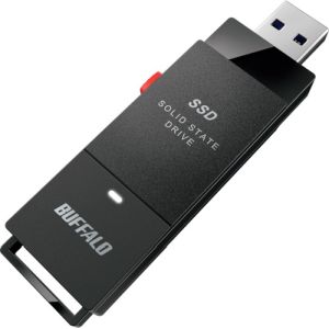 【バッファロー】 バッファロー SSD-SCT500U3-BA PC対応 USB3.2 Gen2 TV録画 スティック型SSD 500GB ブラック Type-C付属
