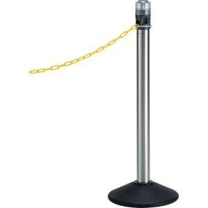 【テラモト TERAMOTO】 テラモト SU-662-110-6 LEDライト付きチェーンスタンド プラチェーン黄 常灯 メーカー直送 代引 北海道沖縄離島不可
