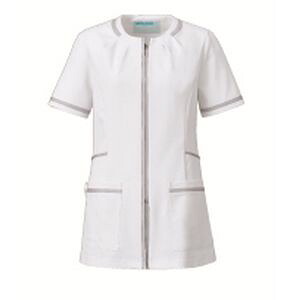 【カゼン KAZEN】 カゼン 780-40 レディスジャケット半袖 ホワイト×シルバー Sサイズ KAZEN