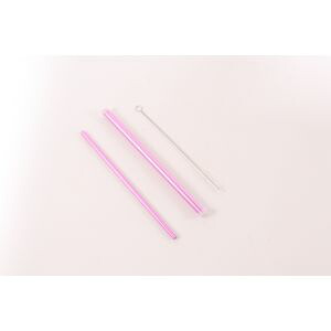 【関川鋼販 SEKIKAWA】 関川鋼販 アルミ ストローケース & ストローセット マットピンク 20本入 φ10x204