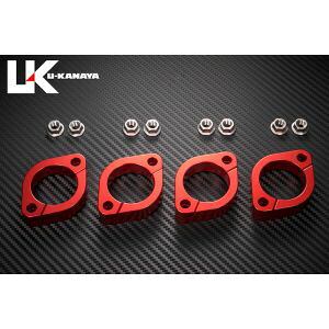 【ユーカナヤ U-KANAYA】 U-KANAYA EFRDZ4FX ビレットエキゾーストフランジ レッド Z400FX/Z400GP/Z400LTD/GPZ400F