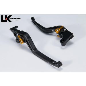 【ユーカナヤ U-KANAYA】 ユーカナヤ　HO036-042-0511 レバーセット GPタイプ/ロング BK/GD (ツヤケシ) GROM/MSX125