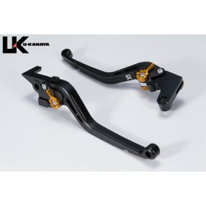【ユーカナヤ U-KANAYA】 U-KANAYA HO078-042-0111 レバーセット STD/ロング BK/GD (ツヤケシ) モンキー125 18- (JB02/JB03/JB05)