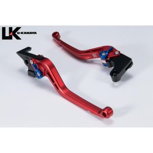 【ユーカナヤ U-KANAYA】 U-KANAYA HO082-042-0115 レバーセット STD/ロング RD/SV (ツヤケシ) CBR400R/F/X(NC47)/2BL-NC56)