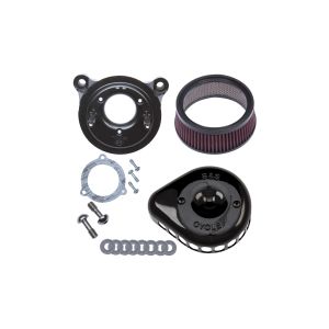 【S＆S】 S＆S 170-0438 ステルス エアクリーナーキット ミニティアドロップ グロスブラック ツインカム(電子スロットル) 08-17
