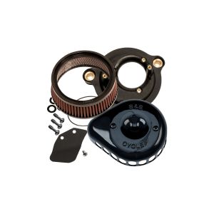 【S＆S】 S＆S 170-0436C ステルス エアクリーナーキット ミニティアドロップ グロスブラック ミルウォーキーエイト 17-23