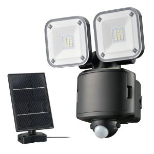 【オーム電機 OHM】 オーム電機 LS-S120W2 防犯センサーライト ソーラー＋乾電池　1200ルーメン