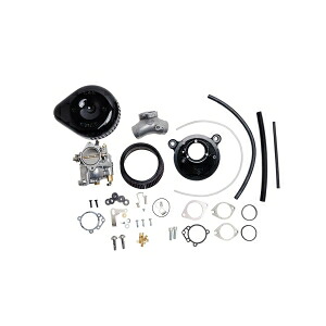 【S＆S】 S＆S 110-0148 スーパーGキャブレター&スラッシャーティアドロップステルスエアクリーナーキット ブラック ビッグツイン 84-99