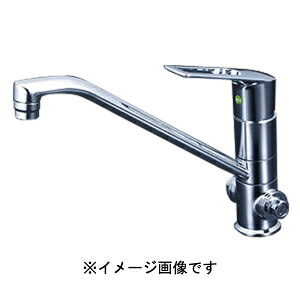 【KVK】 KVK KM5151TEC シングル混合栓 止水栓付 eレバー
