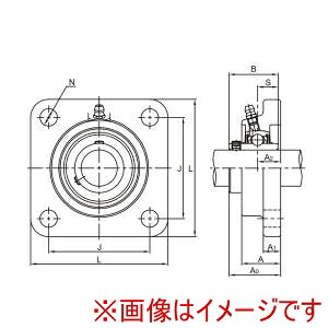 【旭精工】 旭精工 MUCF204VN,Y 角フランジ形ユニット ステンレスシリーズ 止めねじ付き円筒穴形 MUCF200VN,Y形