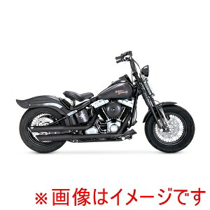 【バンスアンドハインズ】 バンスアンドハインズ 46842 TwinSlash 3in S/O ツインスラッシュ 3インチ スリップオン ブラック マフラー SOFTAIL 07-09