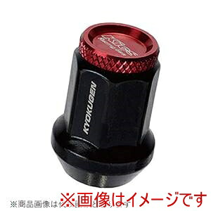 【協永産業 KYO-EI 】協永産業 HP3KR 極限 貫通ナット アルミキャップ付き M12XP1.25 20 レッド 20個入|あきばお~支店
