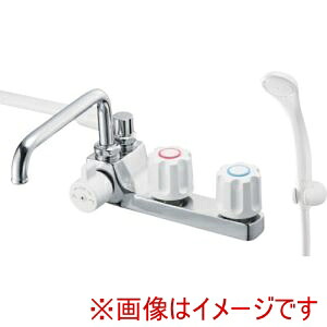 【三栄水栓 SANEI】 三栄水栓 SK71041L-W-13 ツーバルブデッキシャワー混合栓 SANEI