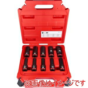【ミルウォーキー milwaukee】 ミルウォーキー 4932480457 SHOCKWAVE IMPACT DUTY ディープインパクトソケット 1/2インチ 12.7mm 角 10PCS セット