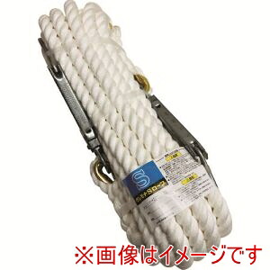 【まつうら】 まつうら KMS16-20-2HOOK 両端大口径フック付 クレモナS荷揚げ用ロープ 16mmΦ×20m