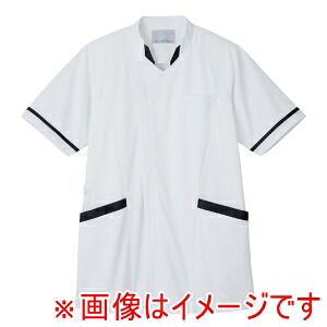 【住商モンブラン】 住商モンブラン MJ001-0183 ジャケット メンズ 半袖 白×ネイビー L