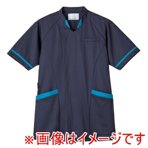 【住商モンブラン】 住商モンブラン MJ001-8333 ジャケット メンズ 半袖 ネイビー／ターコイズ 3L
