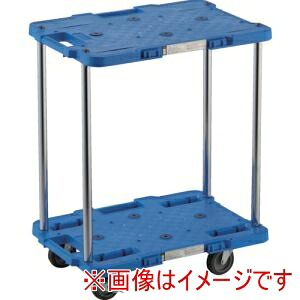 送料無料！！ 【トラスコ TRUSCO】 トラスコ MPB-502JS-B 樹脂製台車 ルートバン 2段式 370X500 4輪自在ストッパー付 青 メーカー直送 代引不可 北海道沖縄離島不可【smtb-u】