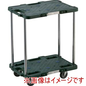 送料無料！！ 【トラスコ TRUSCO】 トラスコ MPB-502JS-GN 樹脂製台車 ルートバン 2段式 370X500 4輪自在ストッパー付 緑 メーカー直送 代引不可 北海道沖縄離島不可【smtb-u】
