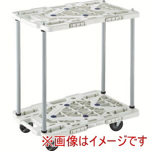 送料無料！！ 【トラスコ TRUSCO】 トラスコ MPK-6020JS-B 樹脂製台車 2段式ルートバン 600X400 ハンドル無 4輪自在 ストッパー付 青 メーカー直送 代引不可 北海道沖縄離島不可【smtb-u】