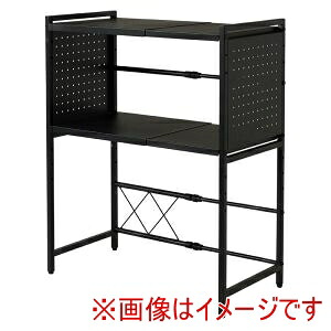 送料無料！！ 【萩原】 萩原 KR-3752BK 伸縮 レンジ ラック ブラック メーカー直送 代引不可 北海道沖縄離島不可【smtb-u】