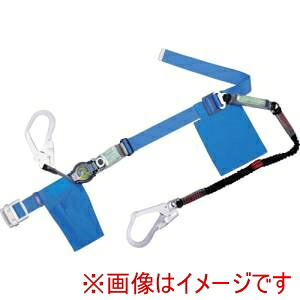 【藤井電工 TSUYORON】 藤井電工 TB2LRL593NV5931BL4BKLBP 胴ベルト型墜落制止用器具 巻取タイプ ランヤード2丁掛け仕様 BK 青 Lサイズ 幅50MM×長さ1400MM