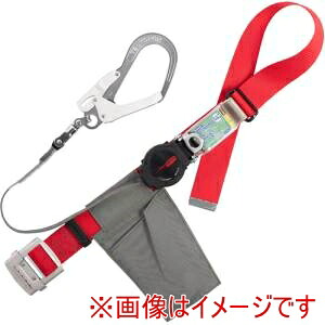 【藤井電工 TSUYORON】 藤井電工 TB-ORL-593SV-R-M-BP 胴ベルト型墜落制止用器具 巻取タイプ ロック機構付き ワン ハンドリトライト 赤 Mサイズ 幅50MM×長さ1200MM