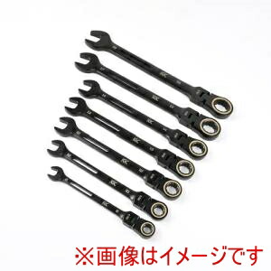 【フジ矢 FUJIYA】 フジ矢 CWL-7S-BG 首振ラチェットコンビレンチ 7本セット 黒金
