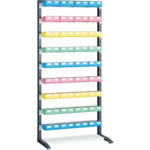 送料無料！！ 【トラスコ TRUSCO】 トラスコ UPR-L1809BF UPRラック H1900 ビン大青X12赤・黄・薄緑各8個付 蓋付 TRUSCO メーカー直送 代引不可【smtb-u】